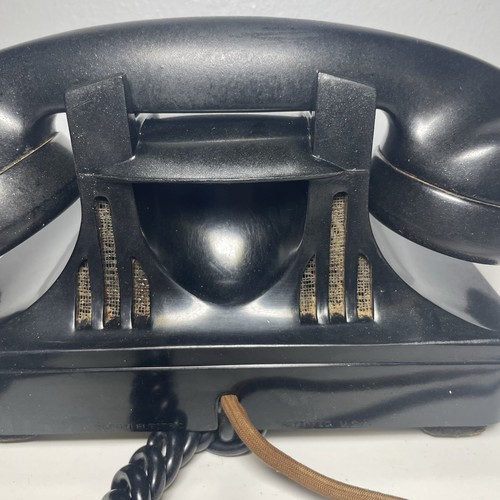 VINTAGE 1930's OBLONG BLACK ROTARY MODULAR DESK PHONE - Picture 12 of 17