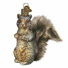 Old World Christmas Blown Glass Ornament for Christmas Tree, Vintage Squirrel