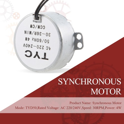 AC 220/240V 30RPM 4W CCW/CW Two Way Controlled Synchronous Motor N2K27161 - Picture 6 of 7