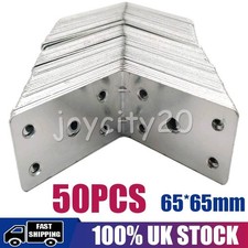 50PCS Corner Braces Brackets Right Angle L shape Steel Brace Bracket 65x65x40mm