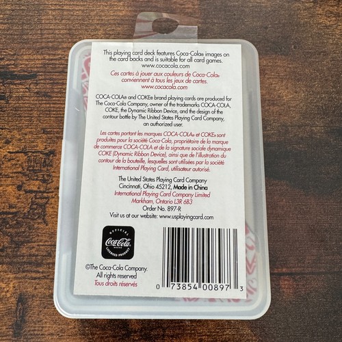 Coca Cola Playing Cards 2 decks Red Green Metal Tin + New Clear Deck in Case - Picture 7 of 18