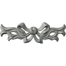 9 1/4"W x 3"H x 3/4"P Versailles Small Ribbon with Bow Center Onlay