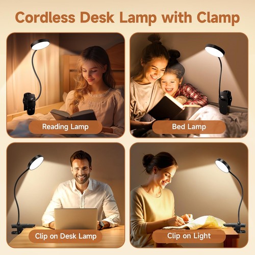Clip on Lamp,5 Brightness+5 Color Clip on Light,400LM 36 LED Reading Lights f... - Picture 6 of 8