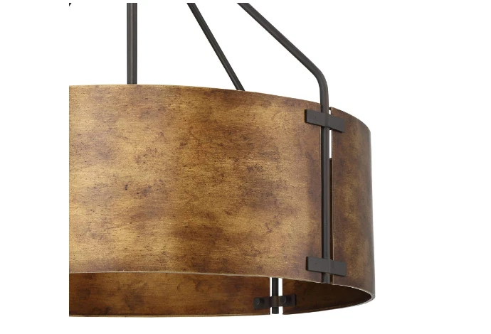 Luminária pendente Possini Euro Design - 4 luzes, bronze tambor, rústico I - Imagem 2 de 4