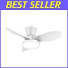 32-Inch Quiet Ceiling Fan with LED Light - Remote Control & Reversible Motor