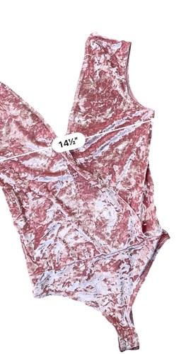 Willow & Clay Crushed Velvet Bodysuit Womens Small Pink Sleeveless Whimsigoth - Picture 5 of 6