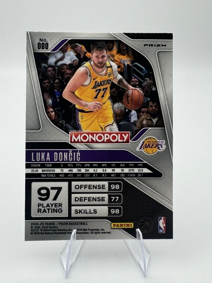 2024-25 Panini Prizm Luka Dončić #000 Silver Prizm Free Parking Monopoly - Image 2 of 4