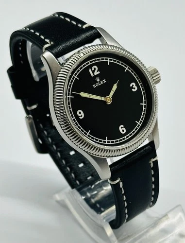 Vintage 1970th Rolex Movement New Steel Watch Case Geneva.