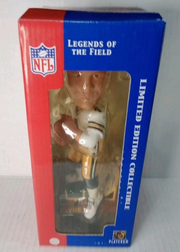 Camiseta deportiva blanca rara Green Bay Packers Legends of the Field Brett Favre BobbleHead - Imagen 1 de 10
