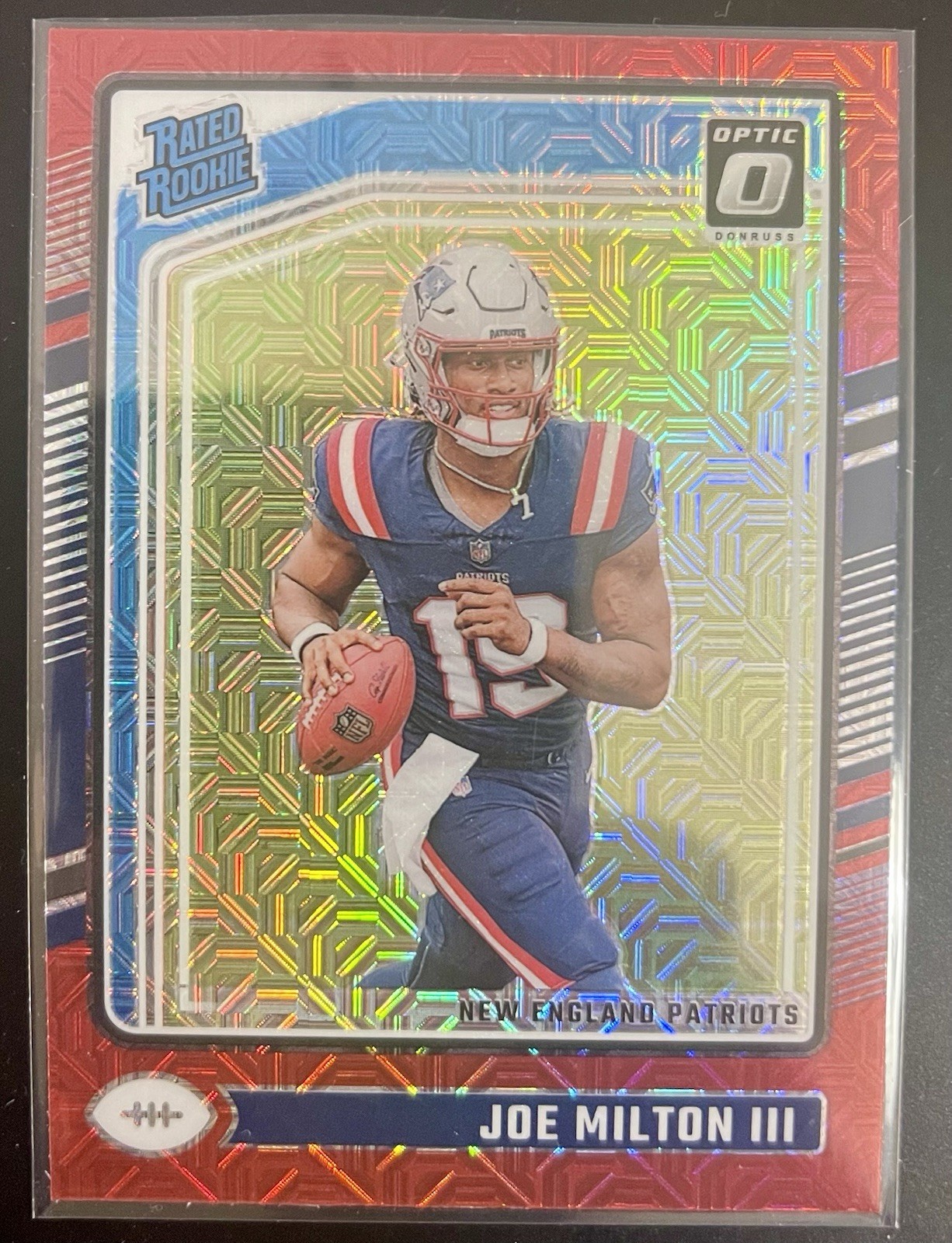 2024 Panini Donruss Optic Rated Rookie Joe Milton III #255 Red Mojo Prizm (RC)