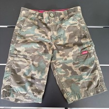 Levis Shorts Boys 8 Reg Green Camouflage Cargo Khakis Flat Front Flexible Waist