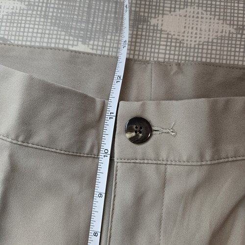Pantaloni da golf Adidas 3 strisce da uomo taglia 32x37 alti kaki ecrù performance preppy - Foto 4 di 13