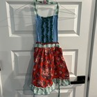Matilda Jane Child’s Apron Blue Dot Red Floral Print