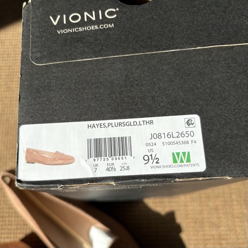Vionic Hayes in Polluted Square Toe Leather Loafer In Rose Gold Size 9.5 WIDE - Picture 5 of 5