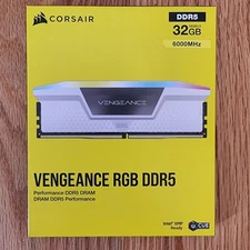 CORSAIR VENGEANCE RGB 32GB (2 x 16GB) PC5-48000 (DDR5-6000) DIMM Memory - White