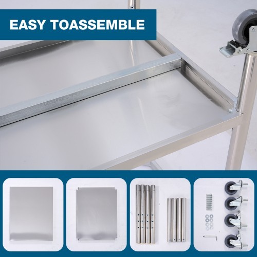 36''*24'' Commercial Work Tablefor Restaurant with Under Shelf and wheels ，