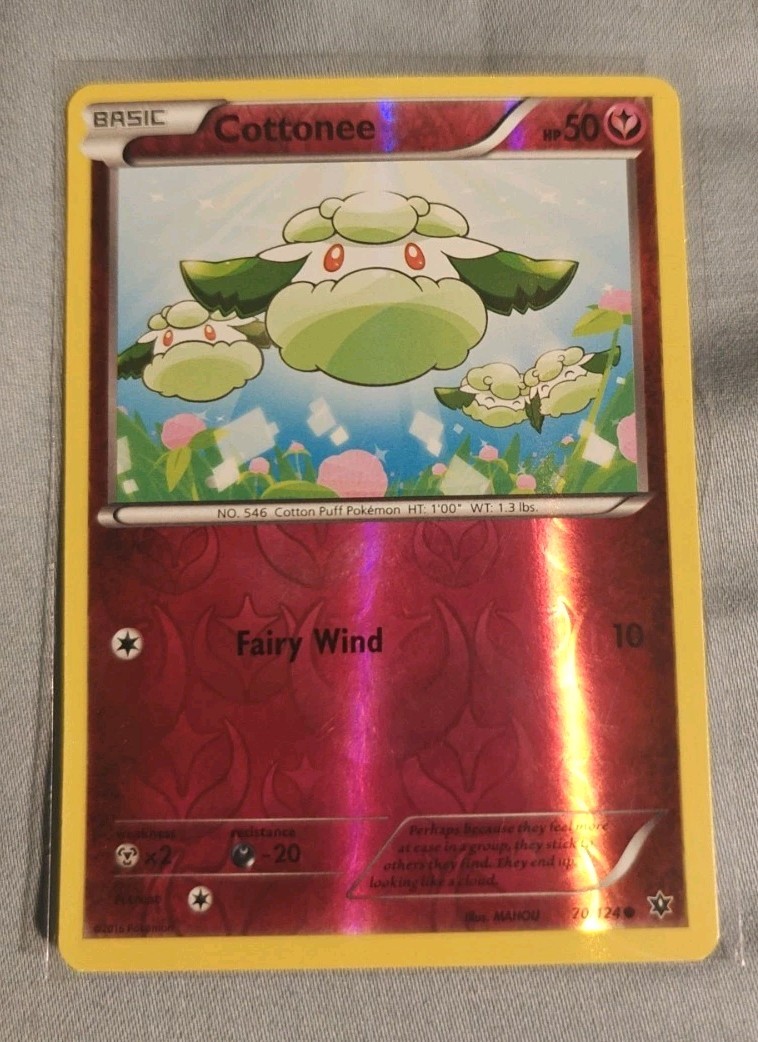 Pokemon TCG Cottonee 70/124 Fates Collide Reverse Holo LP Card