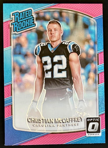 2017 Donruss Optic Christian McCaffrey Rated Rookie Pink Prizm RC #168 Panthers