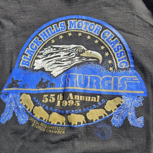 Vintage 90s Sturgis Motorcycle Rally Mens Sz Large T Shirt Short Sleeve 1995 - Picture 6 of 10