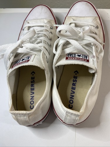 Converse Chuck Taylor Shoes Womens Sz 9 White Red Blue Canvas Low Top Sneakers - Picture 5 of 9