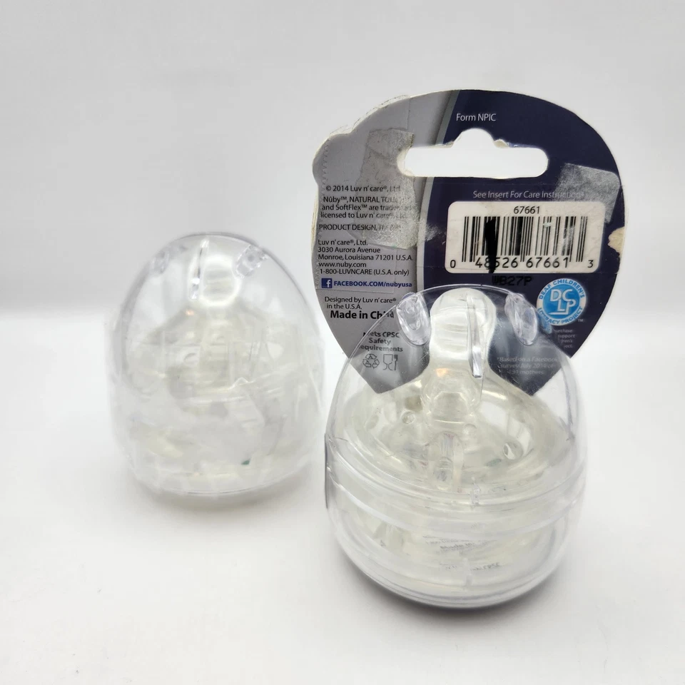 Nuby Natural Touch 2 Packs Lot of 2 Silicone Nipples 3M+ Medium Flow NEW - Image 2 of 2