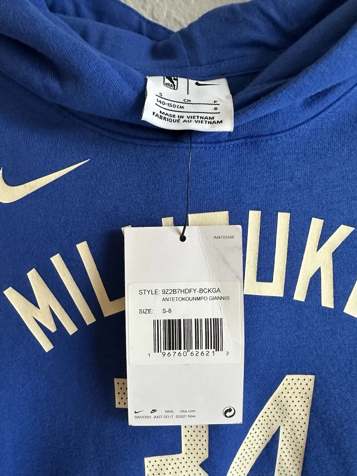 Новая молодежная маленькая толстовка с капюшоном Milwaukee Bucks NIKE Giannis Antetokounmpo 🔥 - Изображение 2 из 4