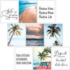 Chinco 9 Pieces Inspirational Beach Wall Art Office Motivational Quotes Wall ...