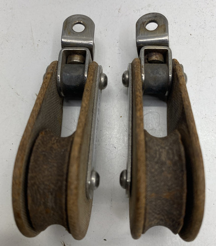 Vintage PAIR TUPHBLOX ENGLAND tackle pulley yacht boat SHEAVE BLOCK MODEL SS2 - Picture 4 of 5
