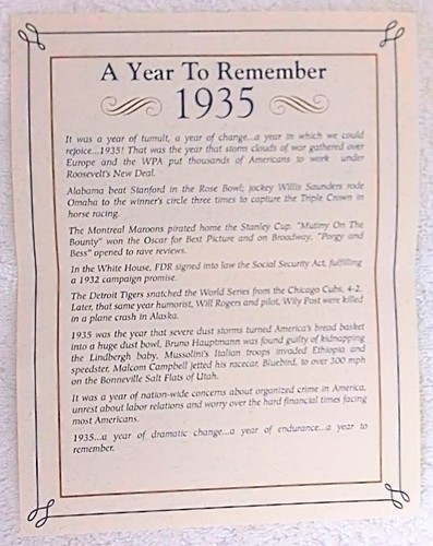 Vintage A YEAR TO REMEMBER 1935 Coin Collection Layered In 24-kt Gold 5 Coins - Picture 7 of 11