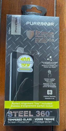 Apple iPhone 8/7/6s/6 PureGear Steel 360 Tempered Glass Screen Protector - Open