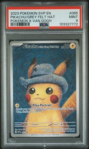 2023 POKEMON SVP EN-SV BLACK STAR PROMO #085 PIKACHU WITH GREY FELT HAT PSA 9