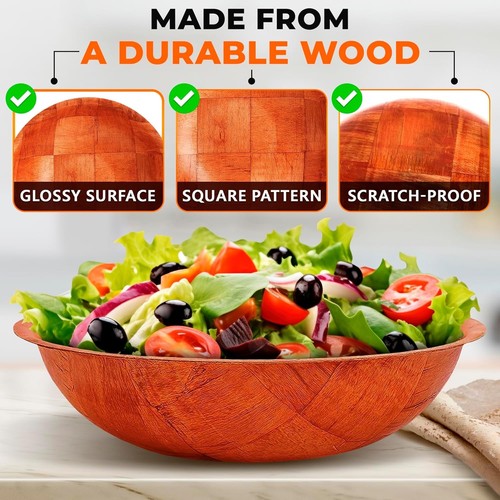 Vielseitiges 6-teiliges Salatschüssel-Set aus Holz - langlebig und stilvoll für jeden Anlass - Bild 5 von 11