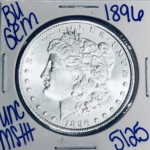 1896 BU UNCIRCULATED MORGAN SILVER DOLLAR AUTHENTIC U.S. MINT FREE SHIPPING 5125