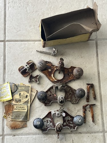 STANLEY NO 71 ROUTER PLANES (3) FOR RESTORATION ALL COMPLETE USA