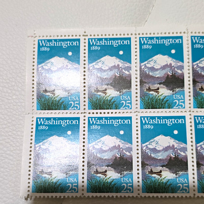 Lot of 20 USA 25¢ Washington Statehood Stamp Strip MNH, Mountains 1989