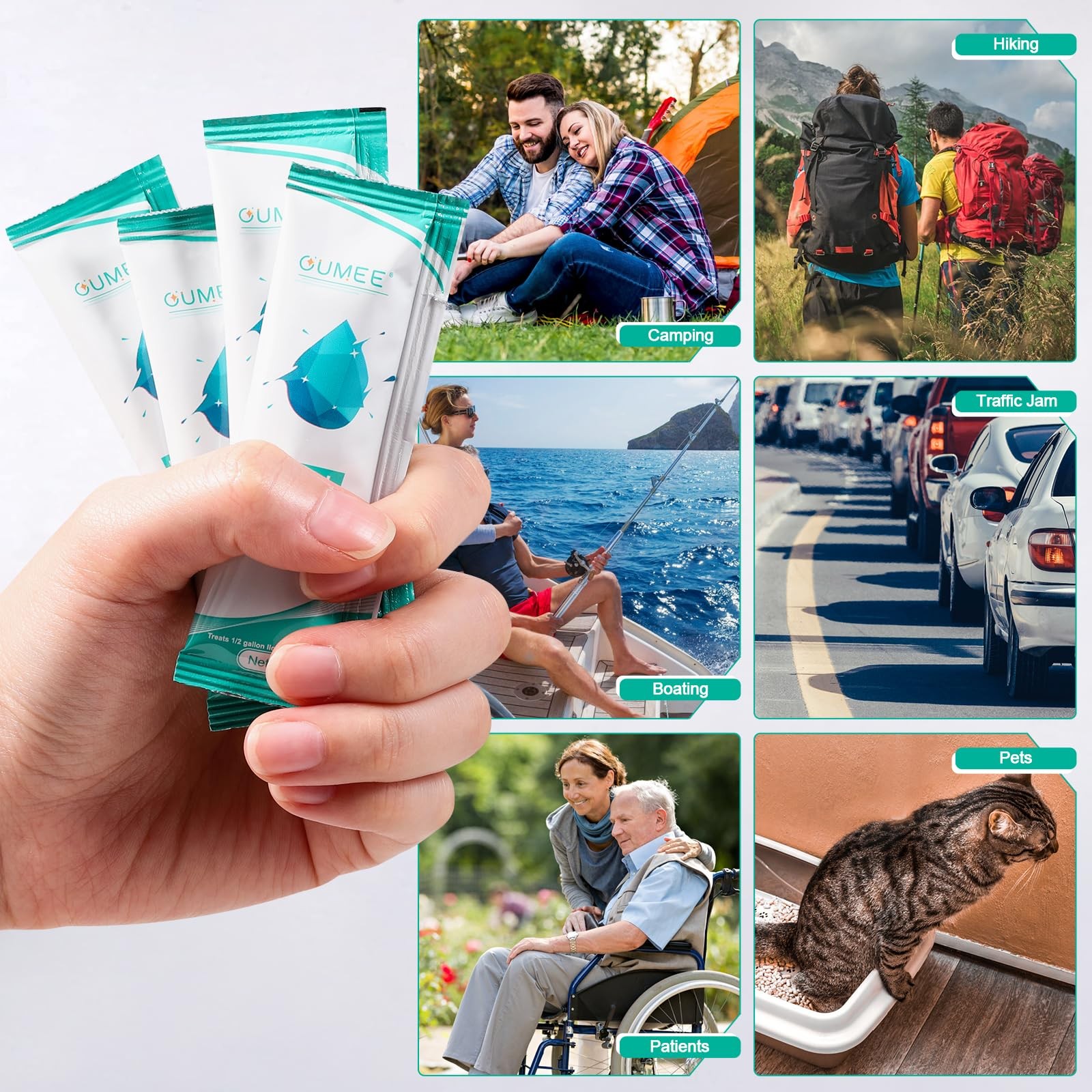 30 PACK Poo Gel for Portable Toilet, Camping Toilet Powder for Potty Bags, Ec...