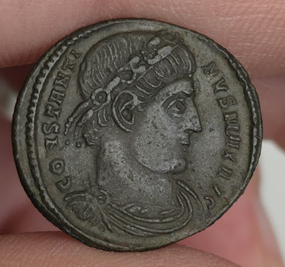 Constantine I (The Great) AD 307-337; AE4, VF, RIC VII Arles 358 exrg: PCONST