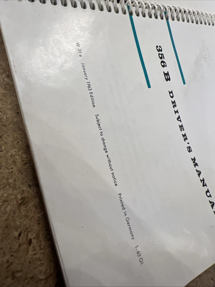 Porsche 356 B manual del propietario 1963 Foto 4 de 4