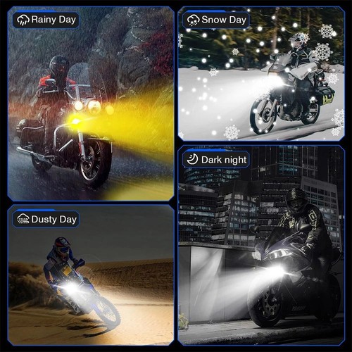 LED Motorcycle Spotlights 2pcs White Yellow 40W Waterproof Auxiliary Lights - Picture 8 of 11