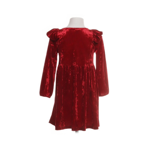 H&M, Kleid, Größe: 110/116, Rot, Elasthan/Polyester, Einfarbig, Samt #slR - Bild 2 von 5