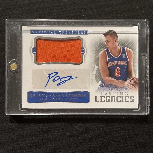 2017-18 National Treasures Kristaps Porzingis Patch Auto SP /49