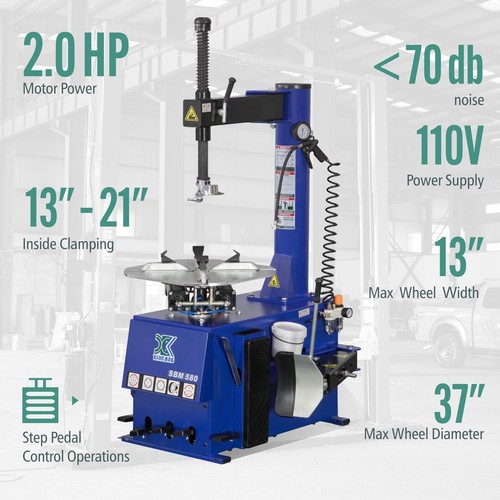 XK 580 Single Auto Tire Changer Wheel Changers Machine w. New Double Foot Pedal - Picture 4 of 13