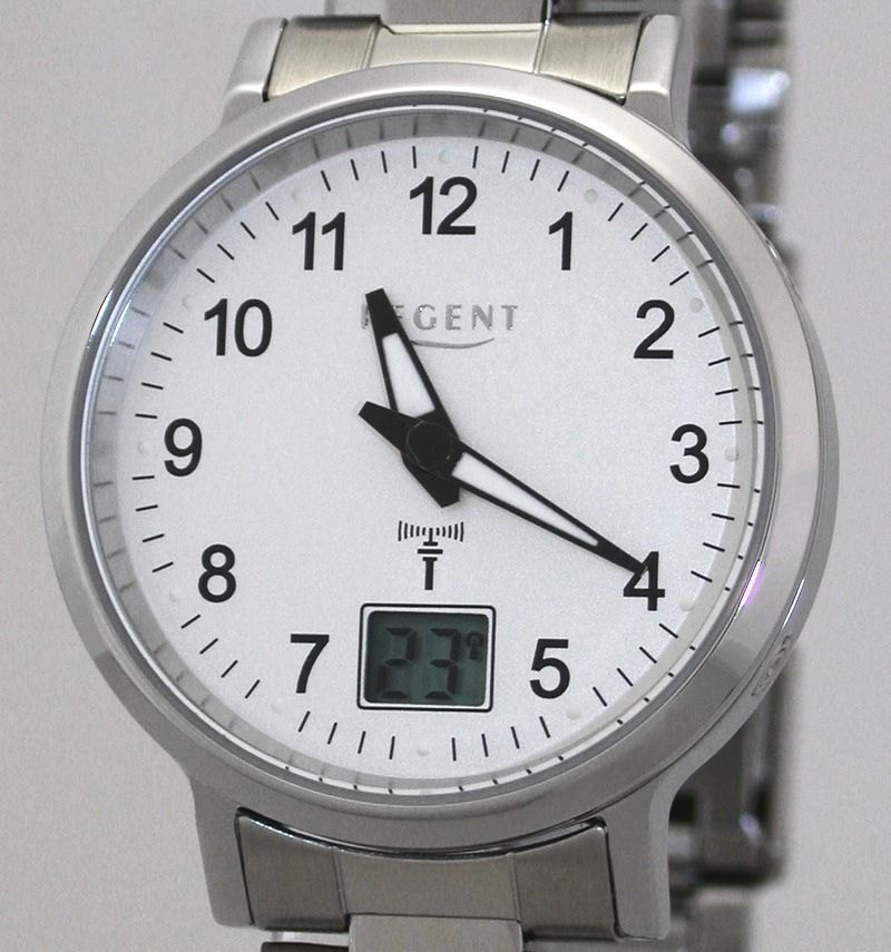 Barato Moderno Regent Acero Inox Damen-Funkuhr Nuevo