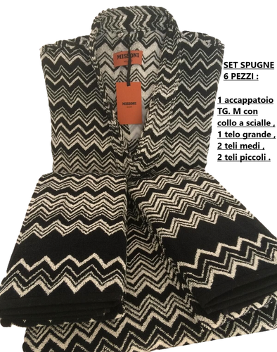 Missoni Frotteeset Bad komplett 6-teilig mit Bademantel Gr. M - Bild 1 von 14