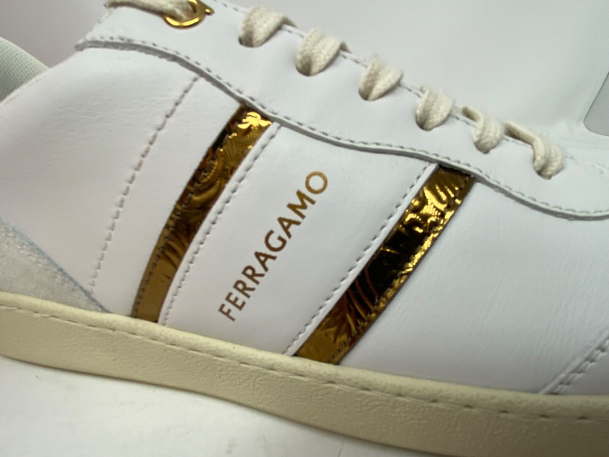スニーカー FERRAGAMO FW24 ACHILLE VENNA (029122 0775063) Salvatore Ferragamo Achille 2 Leather Sneakers Bianco White
