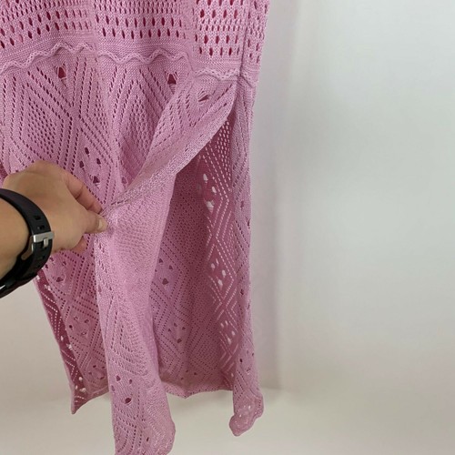 Crochet Maxi Long Dress Size S-M 2-6 Pink MADE IN BRAZIL New - Picture 8 of 12