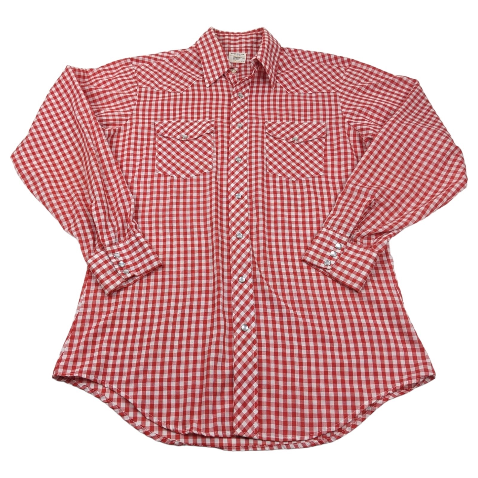 Vintage 70s JC Penney Big Mac Gingham Plaid Western P… Gem