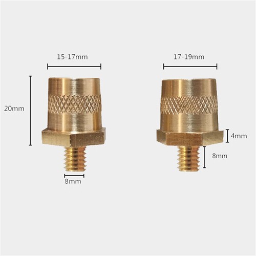 2pcs M8 Battery Terminal Connector Brass Tone Post Adapter/Stud Screws Nuts AU - Picture 10 of 20