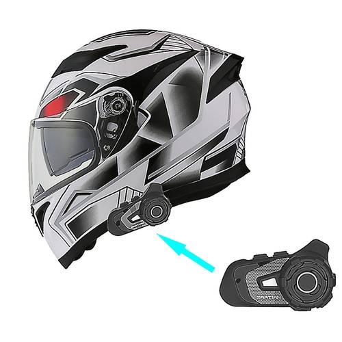 1Storm Motorcycle Full Face Dual Visor Helmet HJK316+Spoiler+Bluetooth Headset - Picture 107 of 117