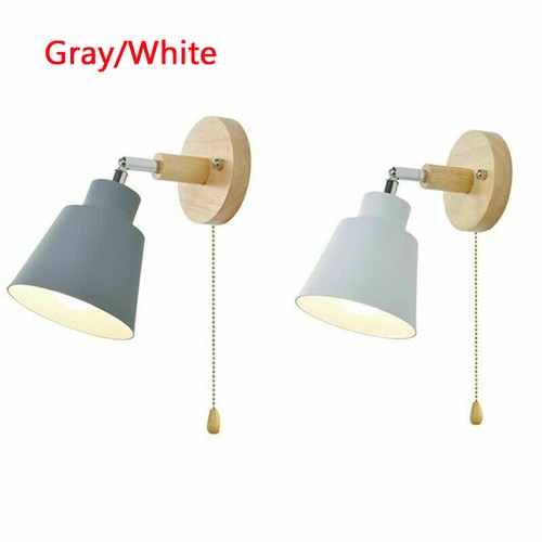 Nordic Wooden Sconce Retro Wall Light Bedroom Loft Fixture Bedside/Aisle Lamp - Bild 1 von 11